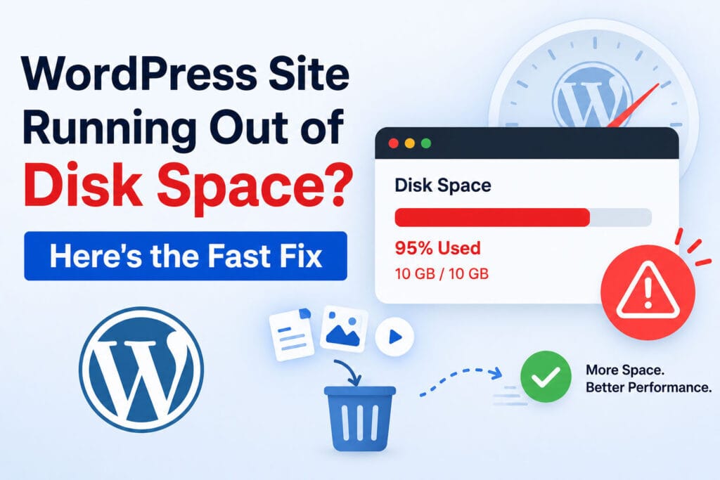 WordPress site running out of disk space fix