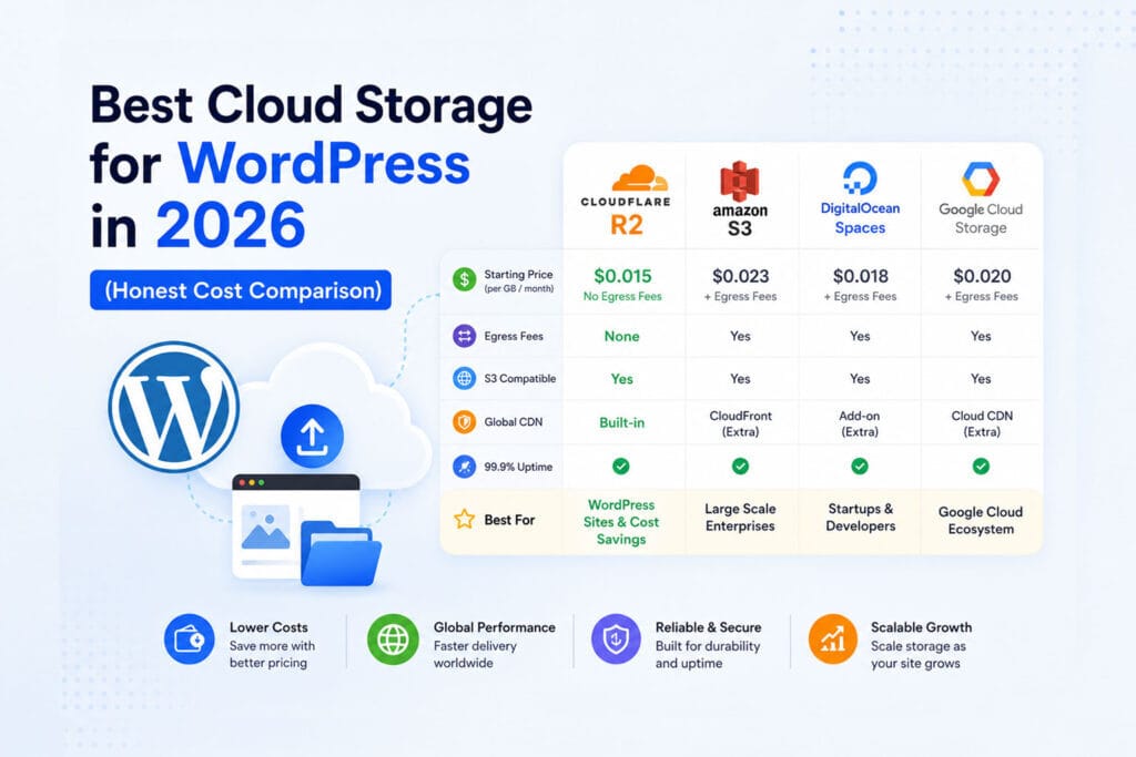 Best cloud storage for WordPress media comparison 2026