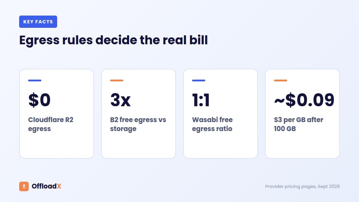 best cloud storage for WordPress: Egress rules decide the real bill