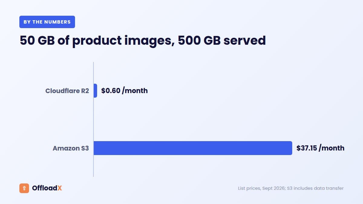 Cloudflare R2 for WooCommerce: 50 GB of product images, 500 GB served
