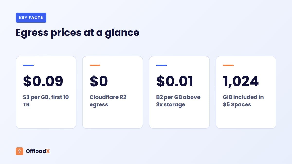 egress fees: Egress prices at a glance
