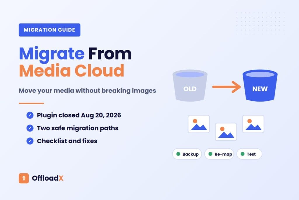 Migrate from Media Cloud to a maintained WordPress offload plugin